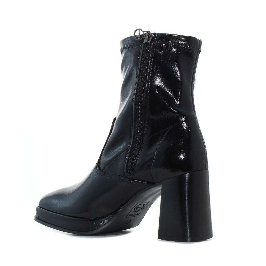 Tamaris fekete női bokacsizma