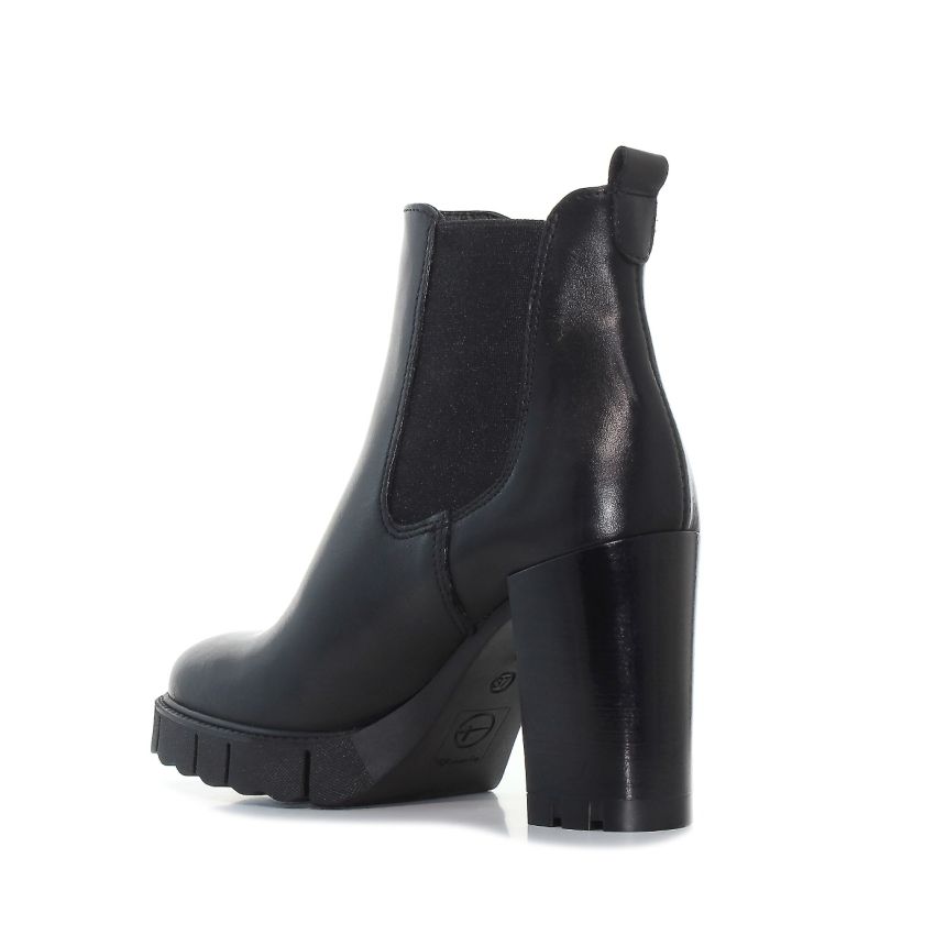 Tamaris fekete női bokacsizma