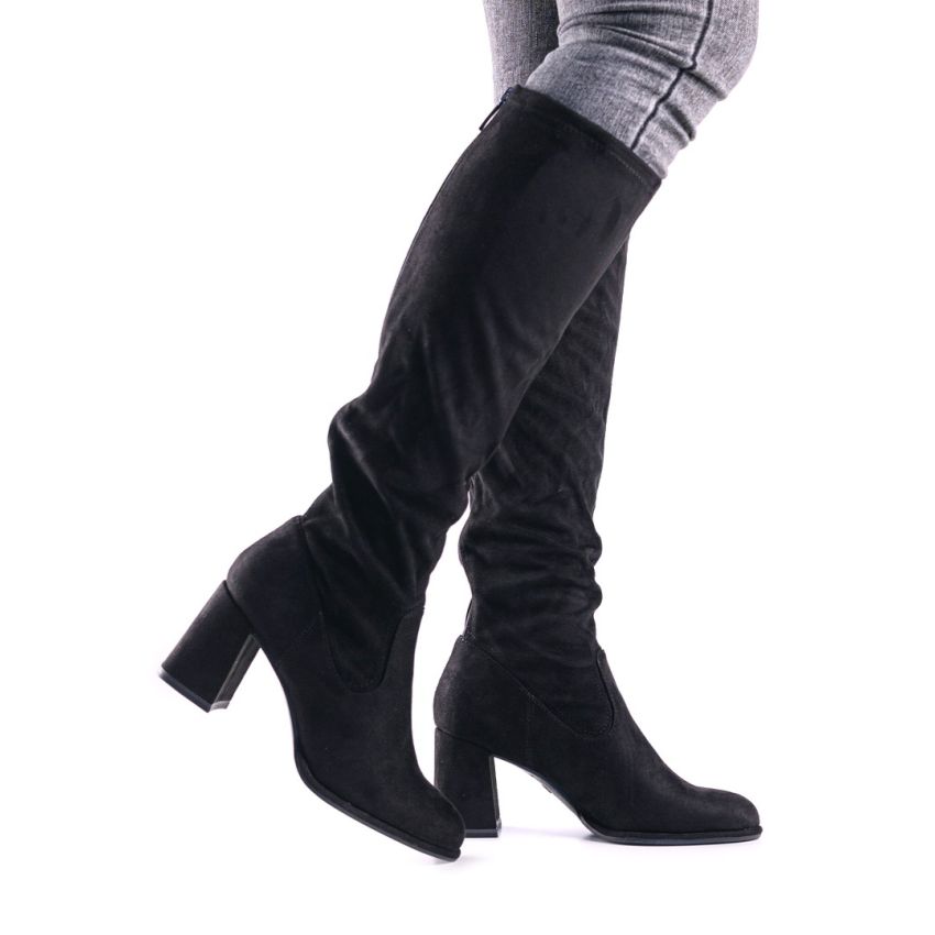 Tamaris fekete női magasszárú csizma