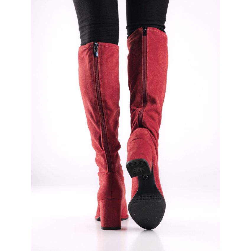Tamaris piros női magasszárú csizma