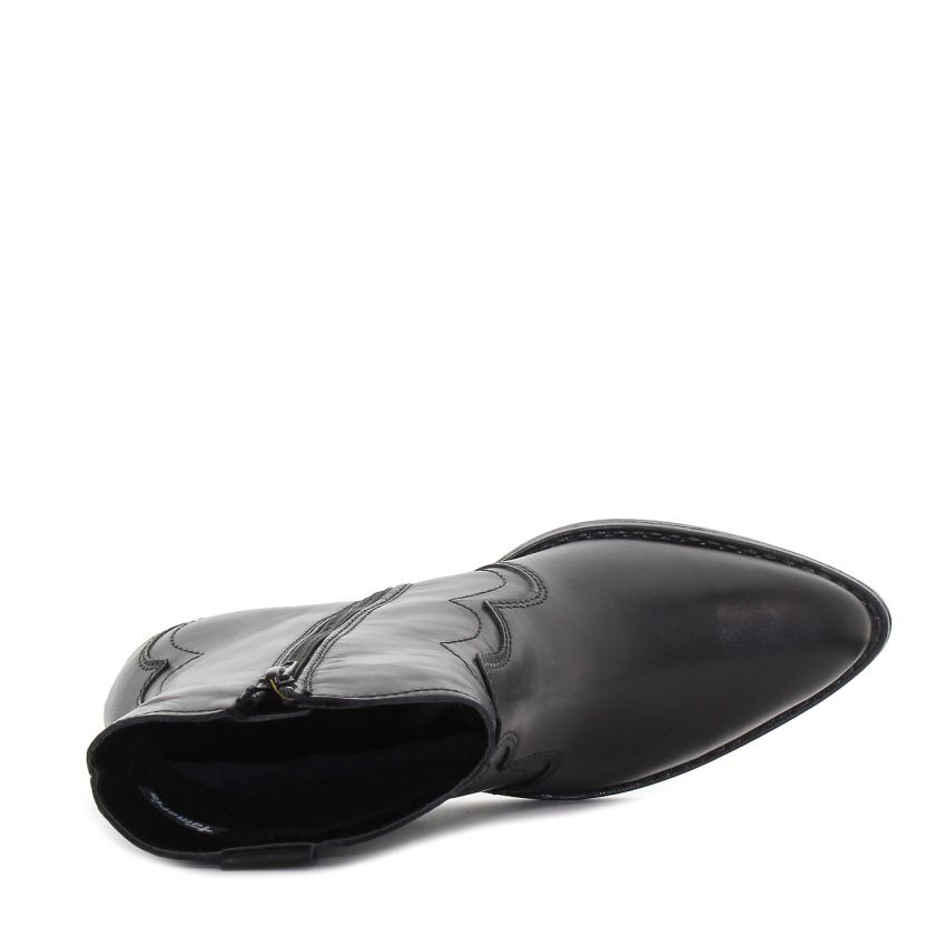 Tamaris fekete női bokacsizma