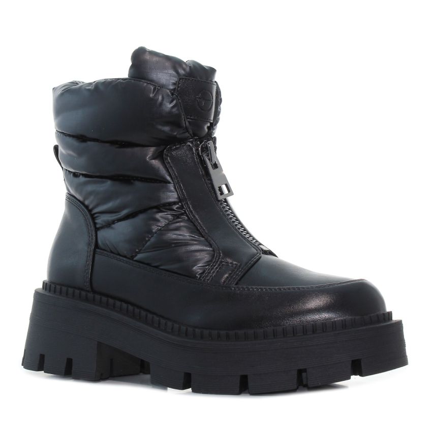 Tamaris fekete női bokacsizma