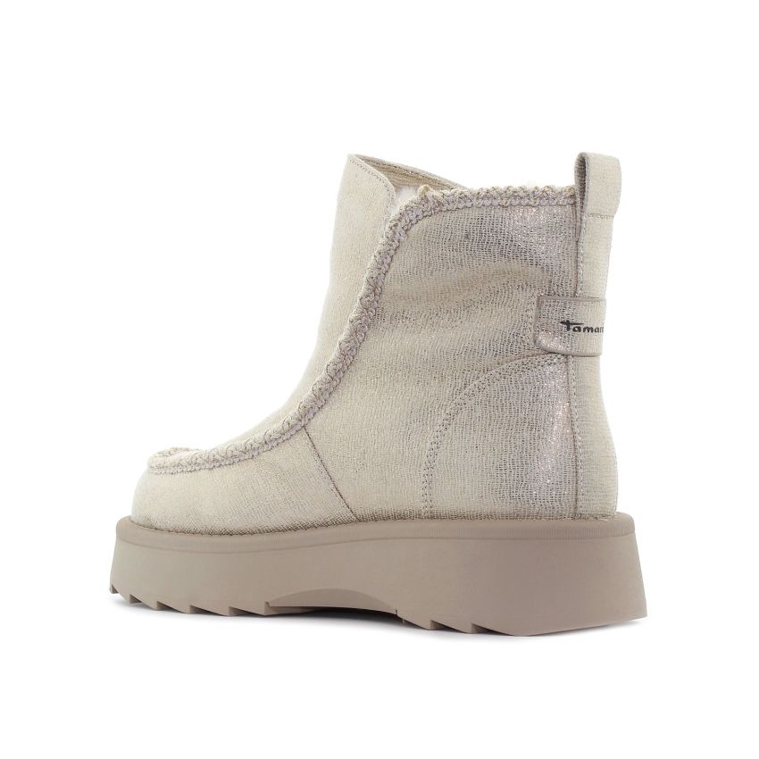 Tamaris arany női bokacsizma