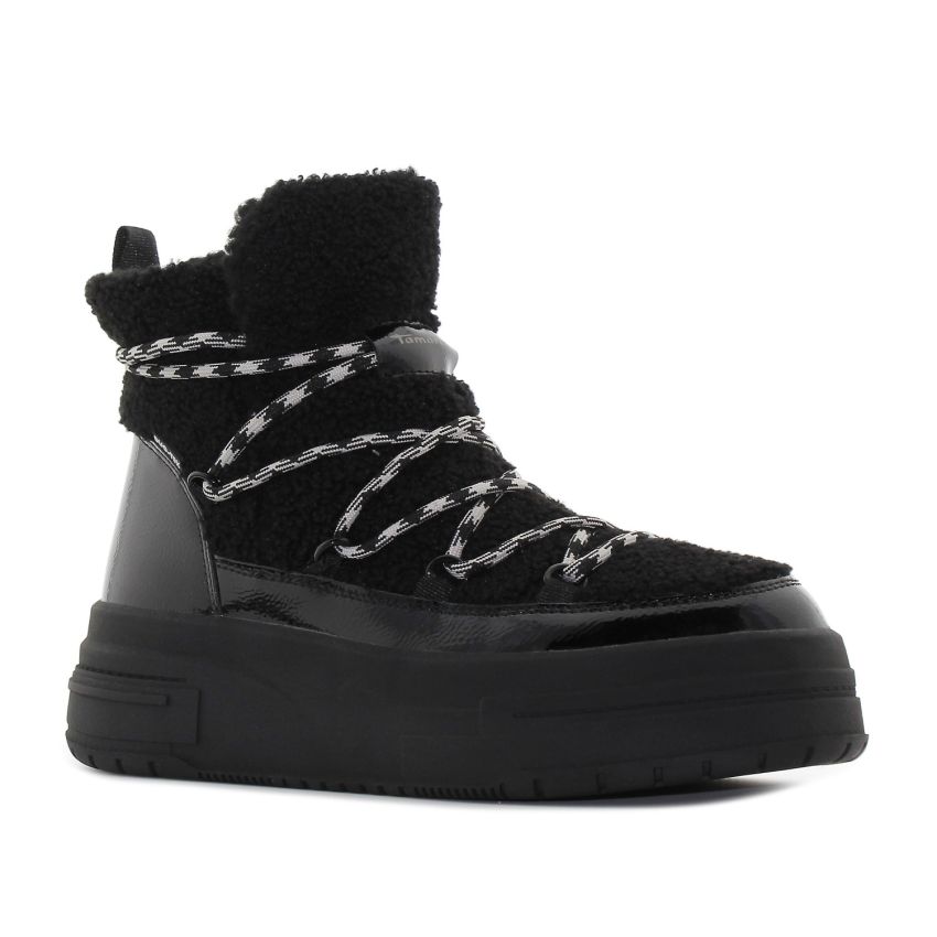 Tamaris fekete női bokacsizma