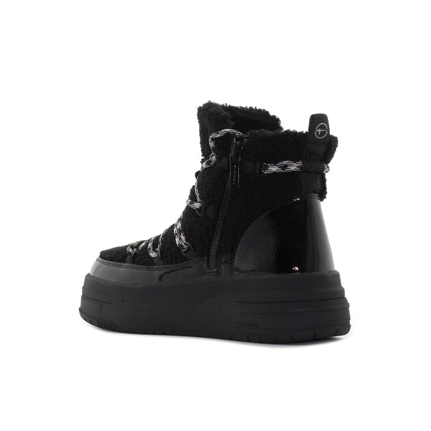 Tamaris fekete női bokacsizma