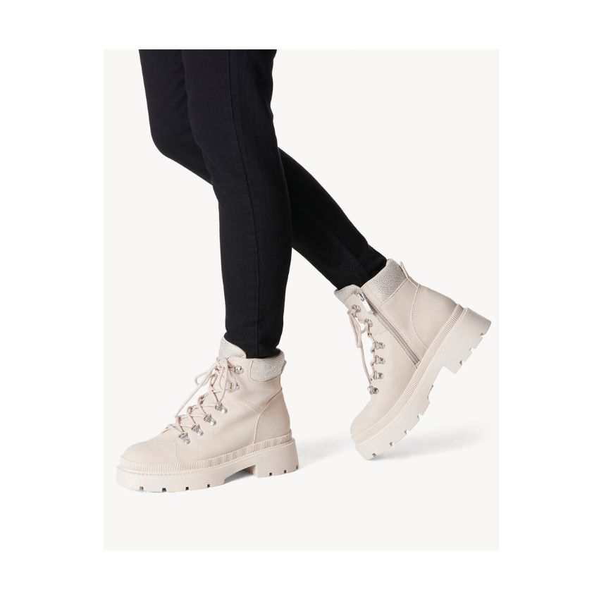 Tamaris bézs női bakancs