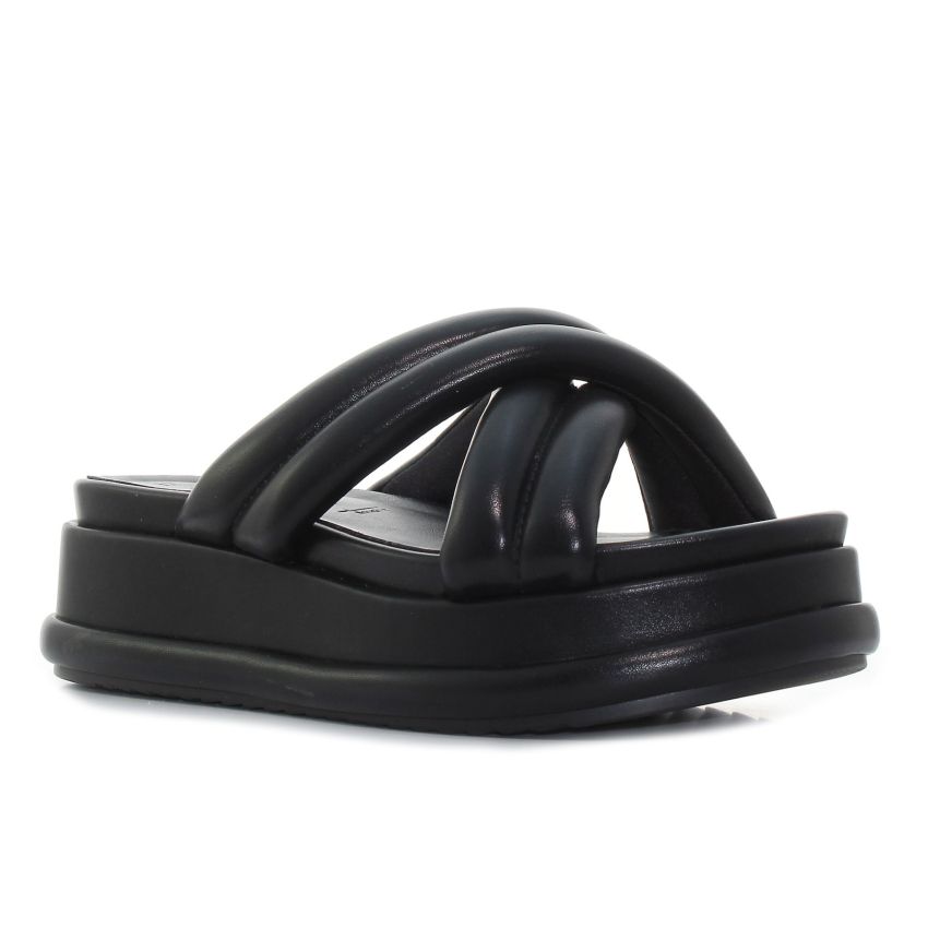 Tamaris fekete női platform papucs