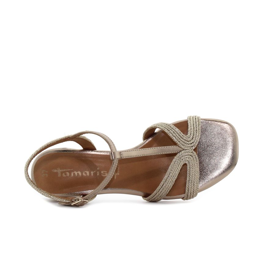 Tamaris bronz női magassarkú szandál