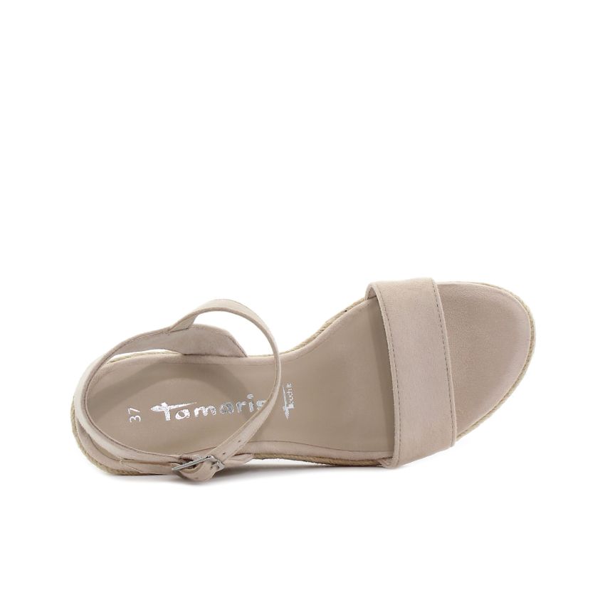 Tamaris bézs női éktalpú szandál