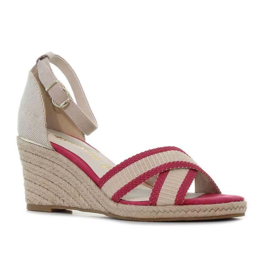 Tamaris bézs női éktalpú szandál