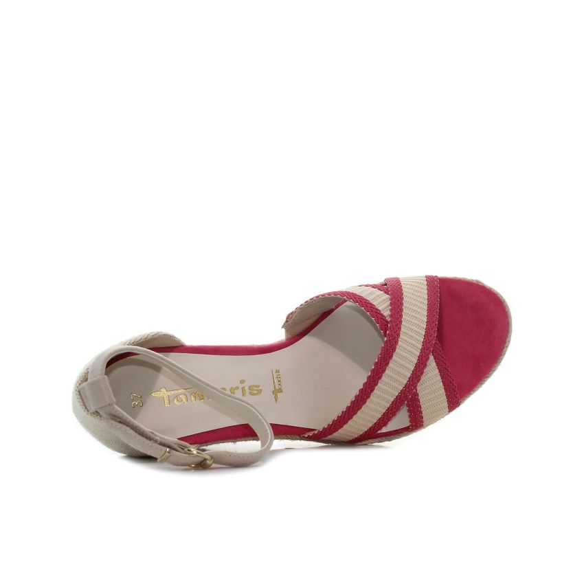 Tamaris bézs női éktalpú szandál