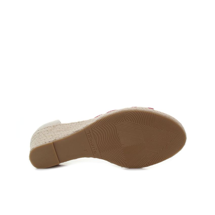 Tamaris bézs női éktalpú szandál