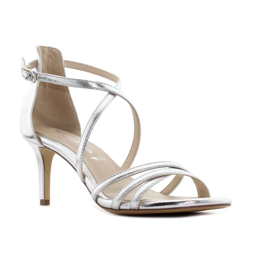 Tamaris ezüst női magassarkú