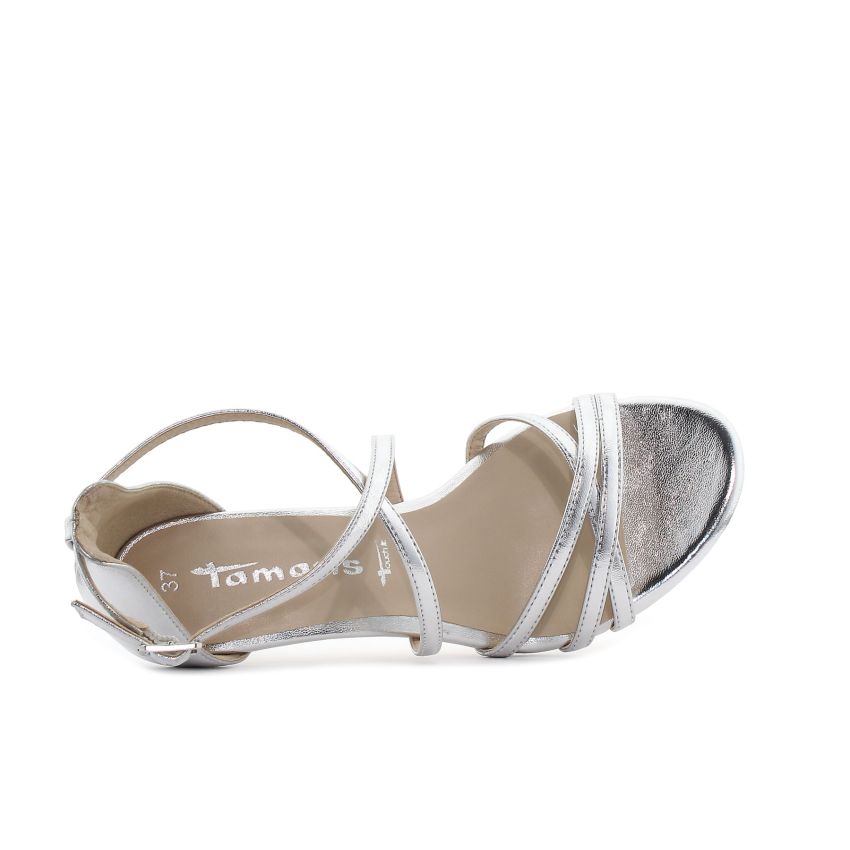 Tamaris ezüst női magassarkú