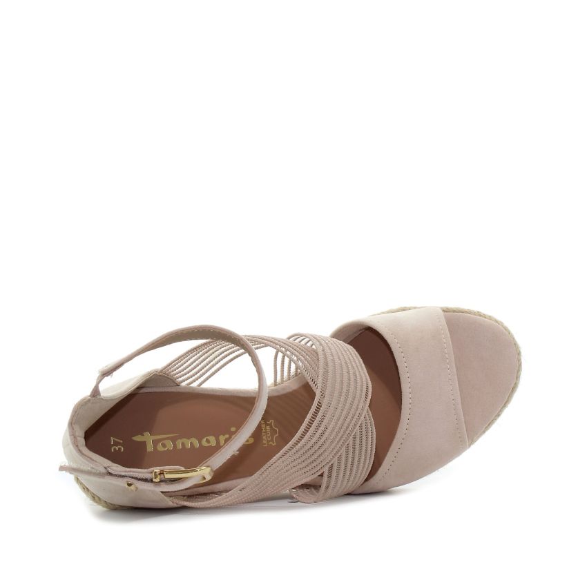 Tamaris nude női éktalpú szandál