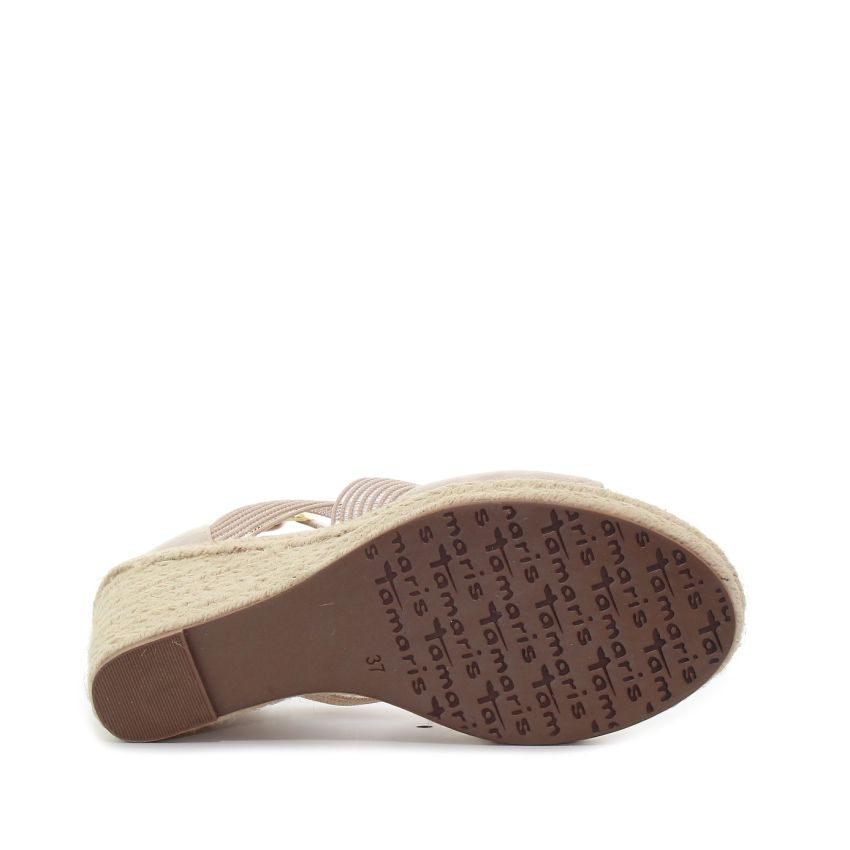 Tamaris nude női éktalpú szandál