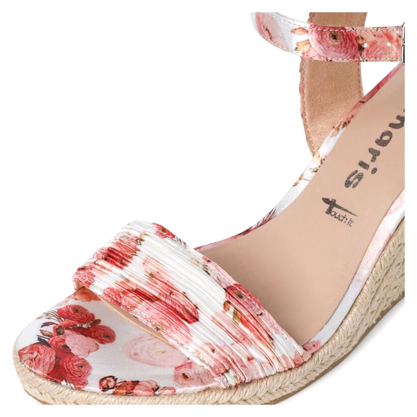 Tamaris virágos női éktalpú szandál