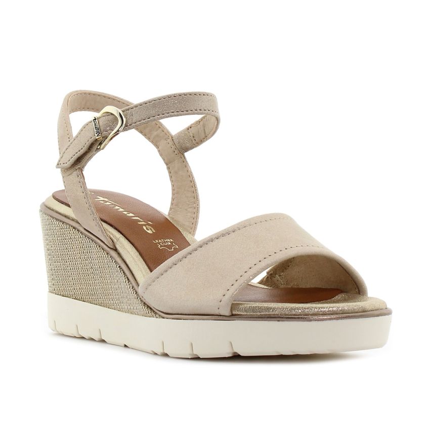 Tamaris pezsgő női éktalpú szandál