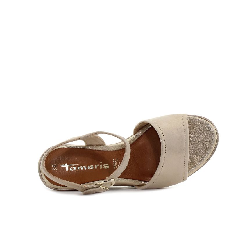 Tamaris pezsgő női éktalpú szandál