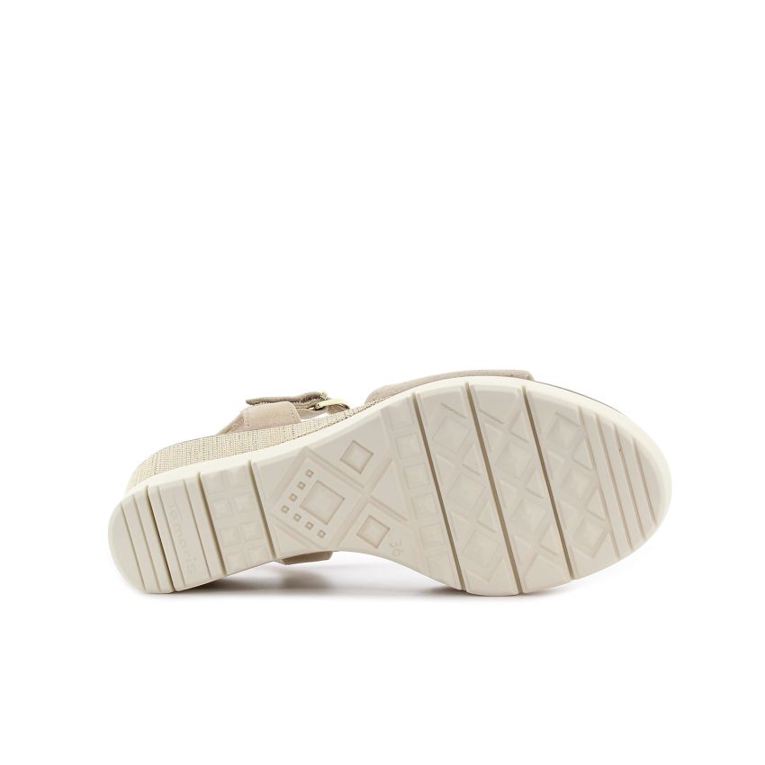 Tamaris pezsgő női éktalpú szandál