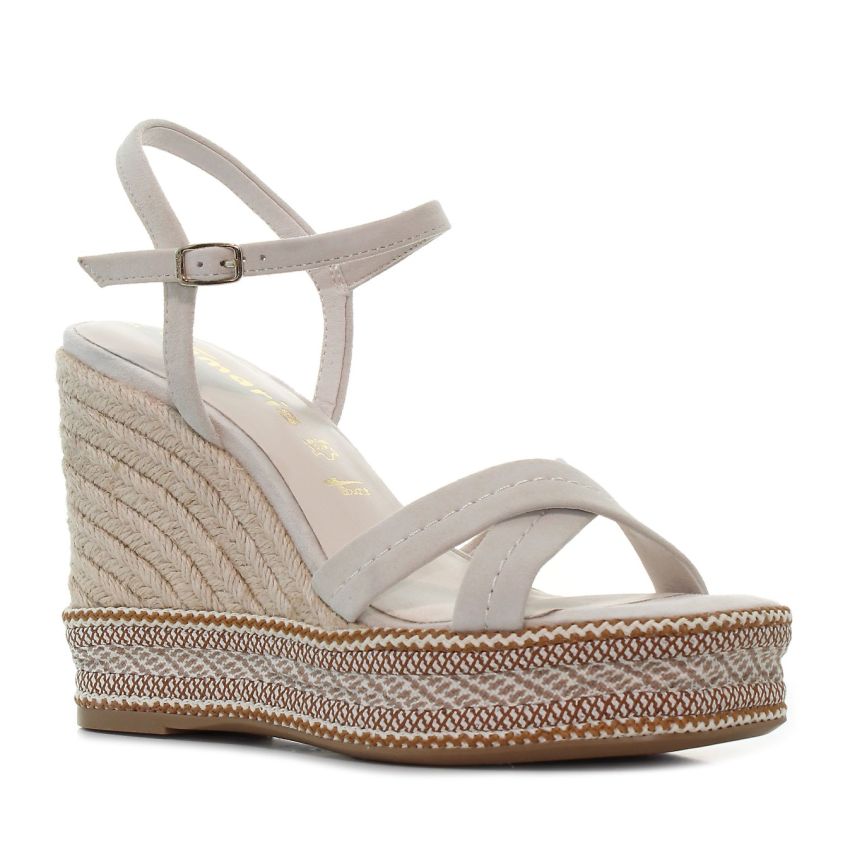 Tamaris bézs női éktalpú szandál