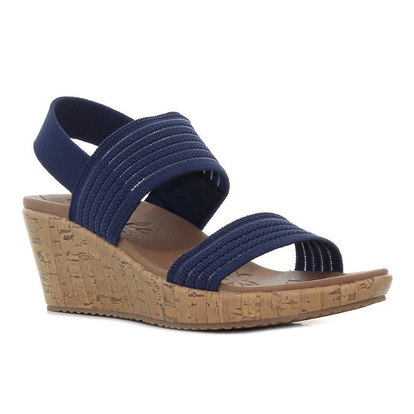 Skechers Beverlee - Sheer Luck sötétkék női éktalpú szandál