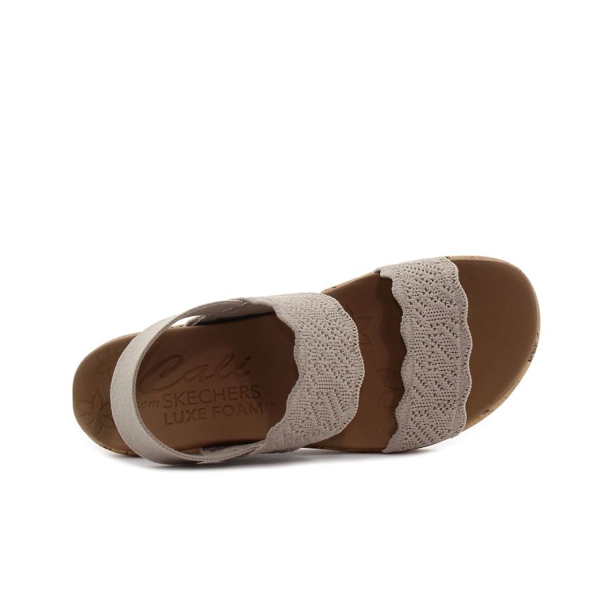 Skechers Beverlee - Timeless Touch bézs női éktalpú szandál