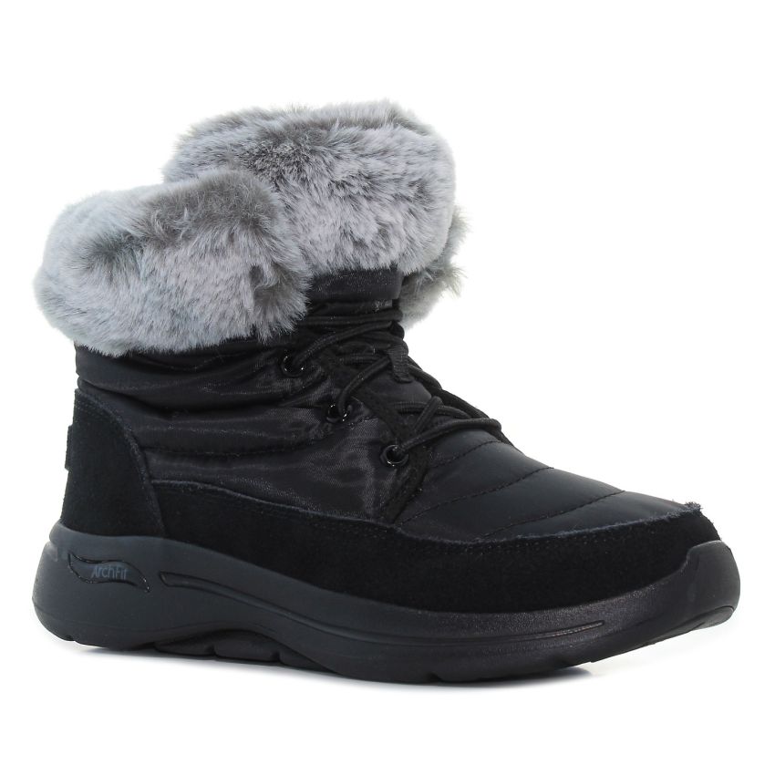Skechers GO Walk Arch Fit - Winter Visit fekete női bokacsizma