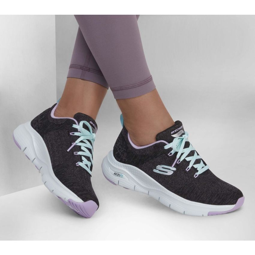 Skechers Arch Fit - Comfy Wave szürke női cipő