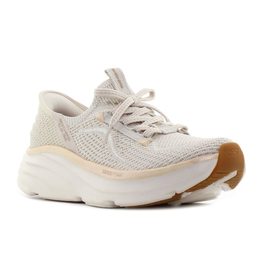 Skechers Slip-Ins - Relaxed Fit - D'Lux Vapor - Evening Glow bézs női bebújós cipő