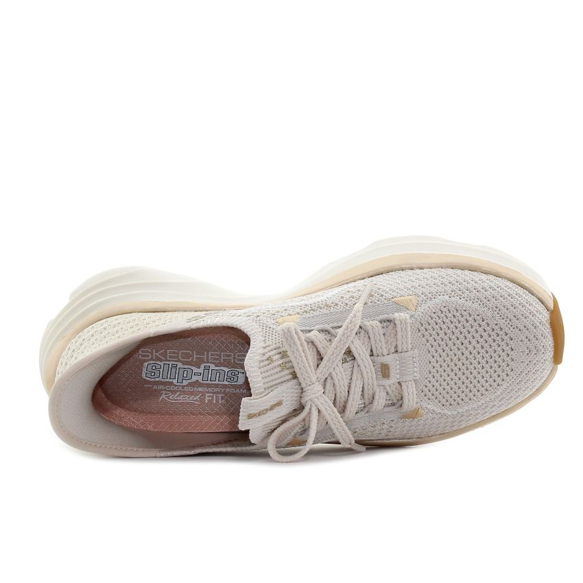 Skechers Slip-Ins - Relaxed Fit - D'Lux Vapor - Evening Glow bézs női bebújós cipő