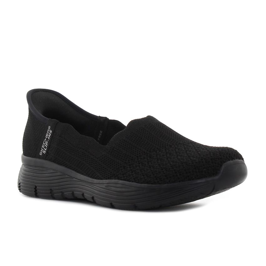 Skechers Slip-Ins - Seager - Believe It fekete női bebújós cipő