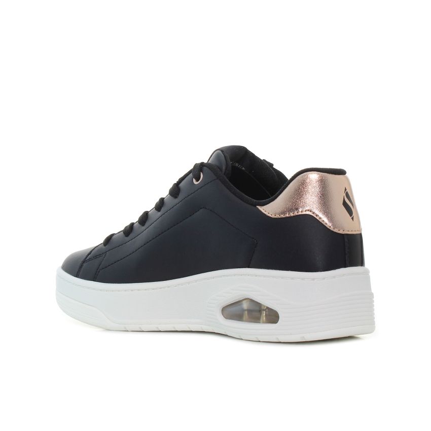 Skechers Uno Court - Courted Air fekete platformos női cipő
