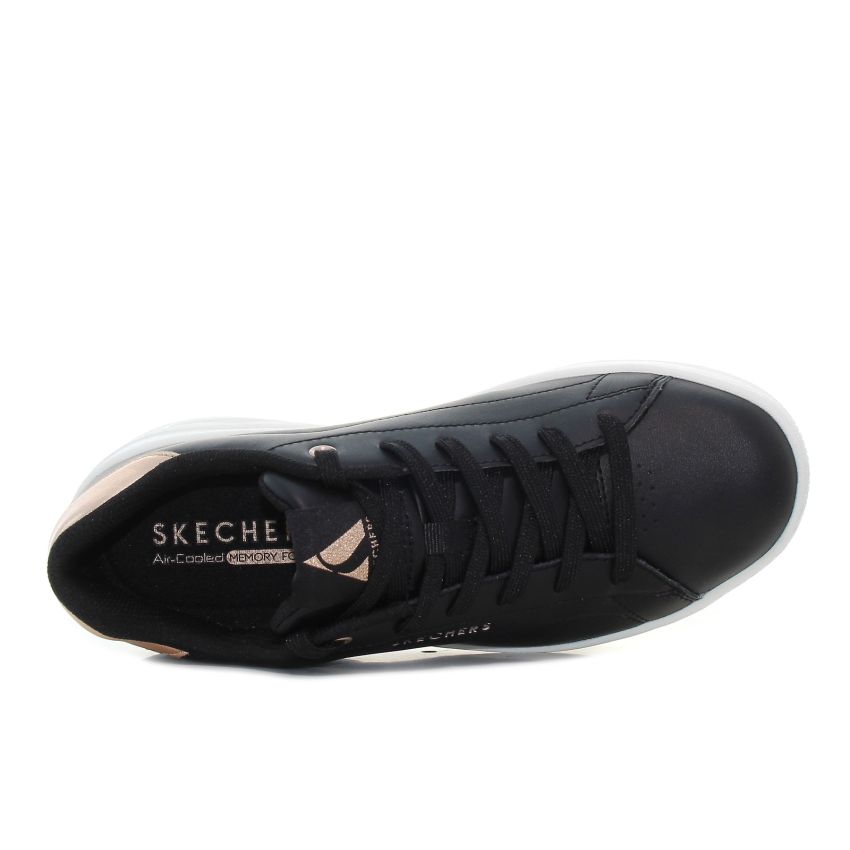 Skechers Uno Court - Courted Air fekete platformos női cipő