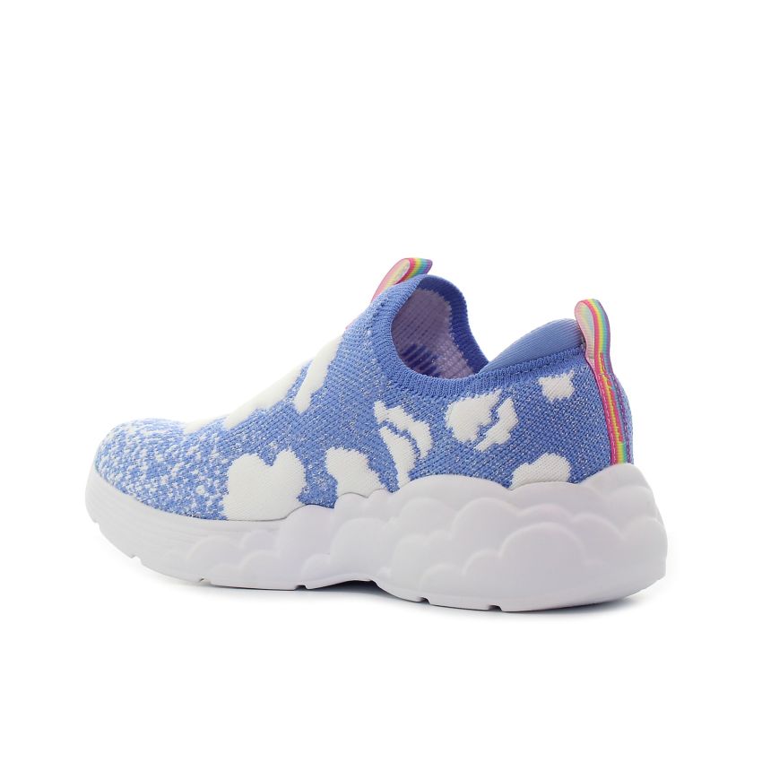 Skechers Rainbow Racer - Fluffy Dreamz villogó kék gyerek cipő