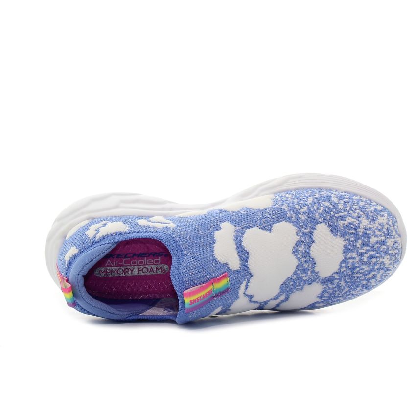 Skechers Rainbow Racer - Fluffy Dreamz villogó kék gyerek cipő