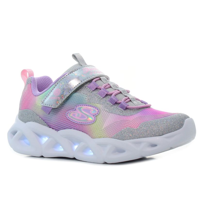 Skechers Twisty Brights 2.0 villogó ezüst gyerek cipő