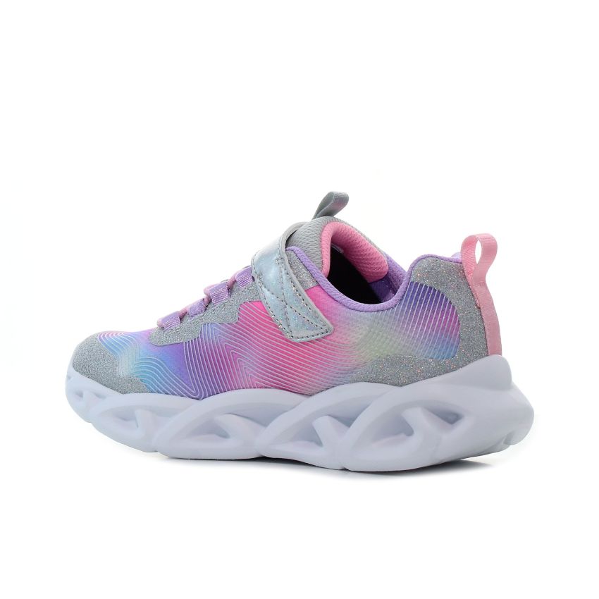 Skechers Twisty Brights 2.0 villogó ezüst gyerek cipő