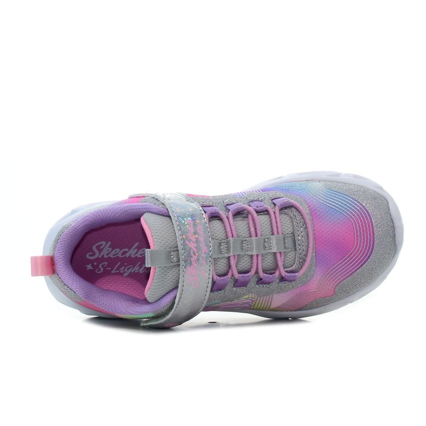Skechers Twisty Brights 2.0 villogó ezüst gyerek cipő