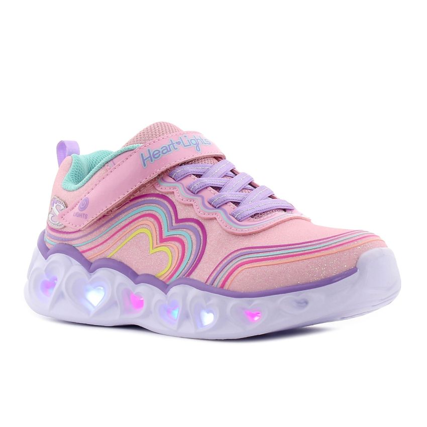 Skechers Heart Lights - Retro Hearts villogó rózsaszín gyerek cipő