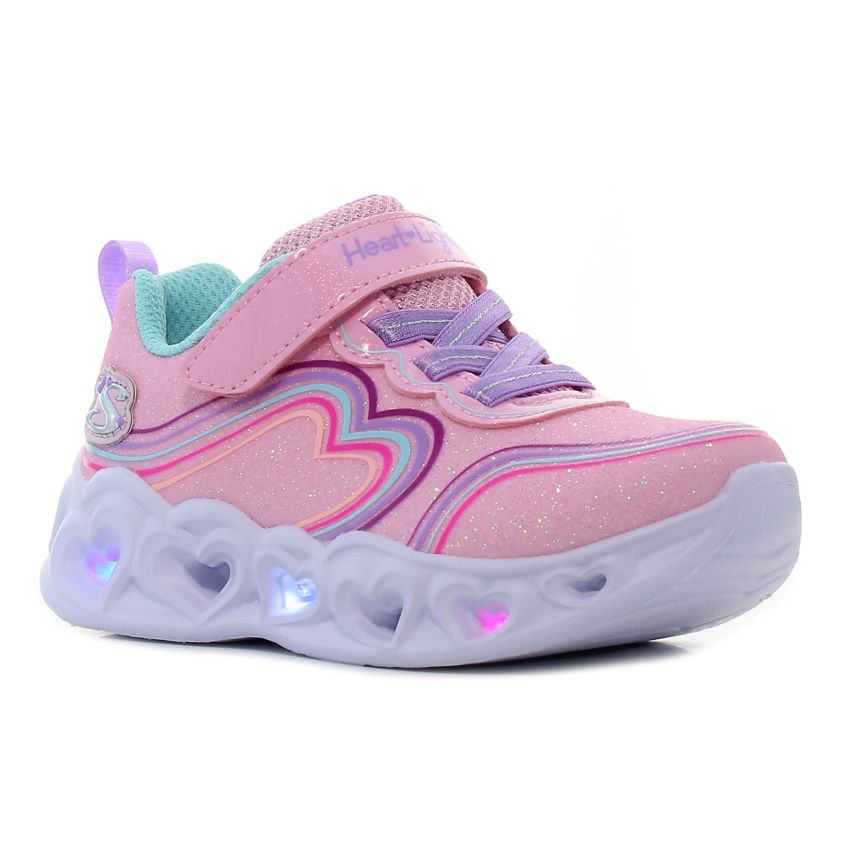 Skechers Heart Lights - Retro Hearts villogó rózsaszín baba cipő