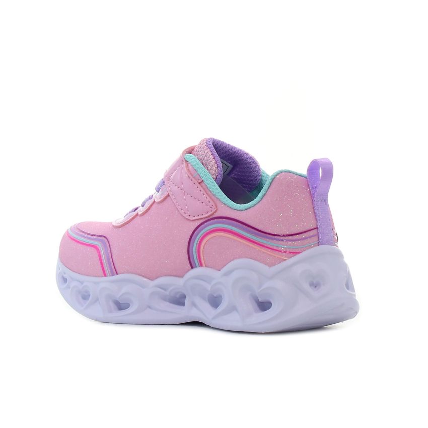 Skechers Heart Lights - Retro Hearts villogó rózsaszín baba cipő