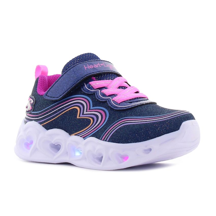 Skechers Heart Lights - Retro Hearts villogó sötétkék baba cipő