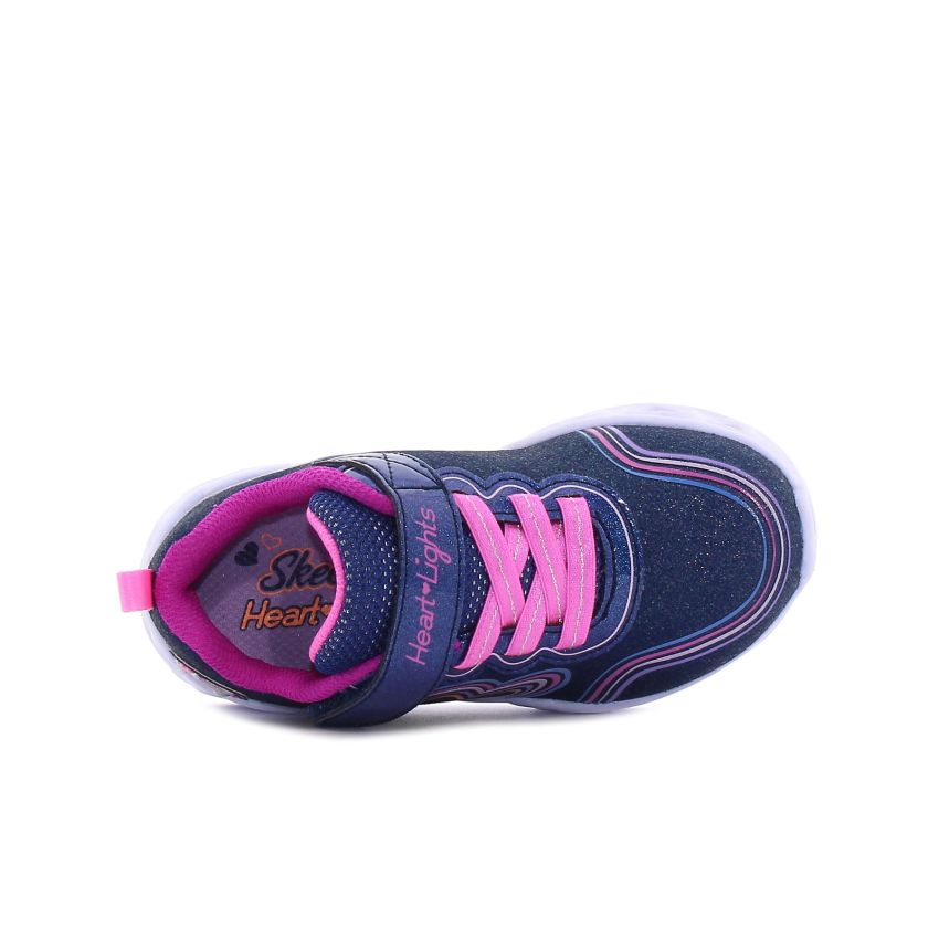 Skechers Heart Lights - Retro Hearts villogó sötétkék baba cipő