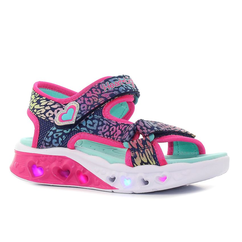 Skechers Flutter Hearts villogó sötétkék gyerek szandál