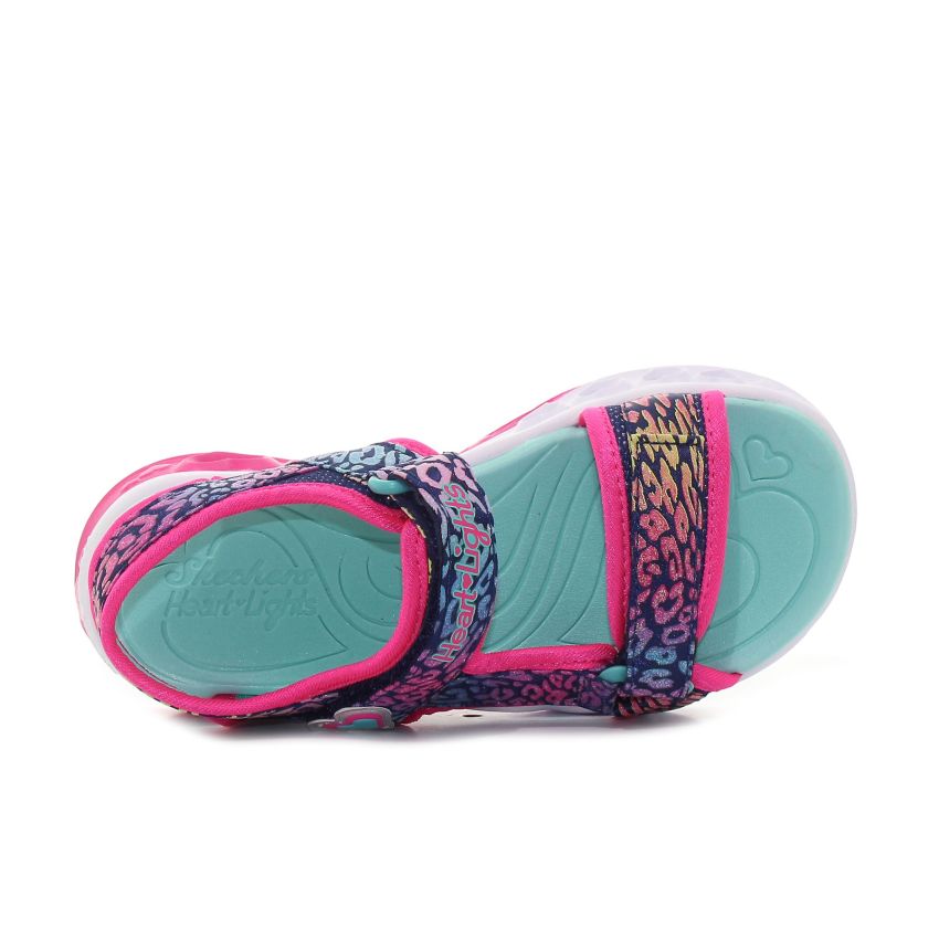 Skechers Flutter Hearts villogó sötétkék gyerek szandál