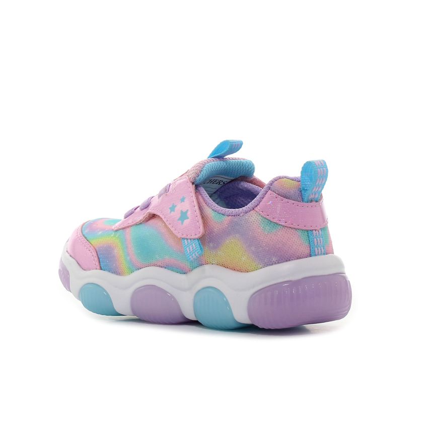 Skechers Mighty Glow - Swirl Daze villogó rózsaszín baba cipő
