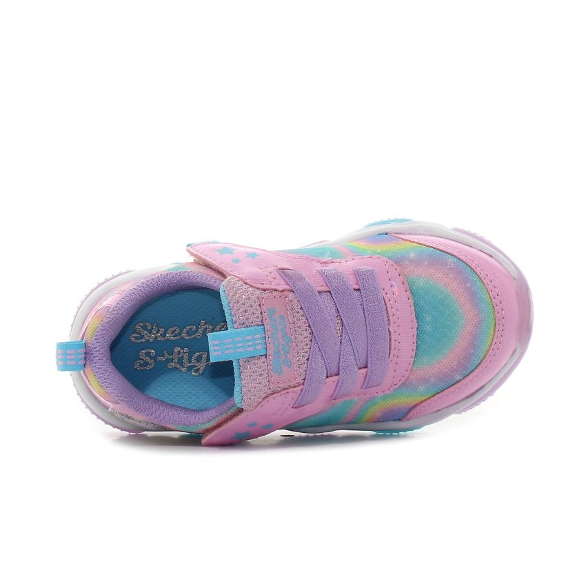 Skechers Mighty Glow - Swirl Daze villogó rózsaszín baba cipő