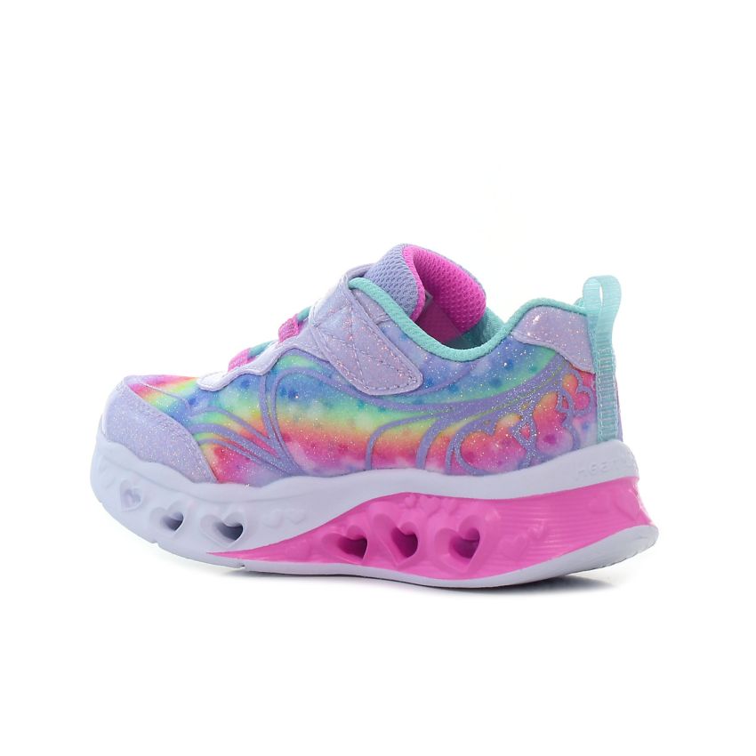 Skechers Flutter Heart Lights - Groovy Swirl villogó lila baba cipő