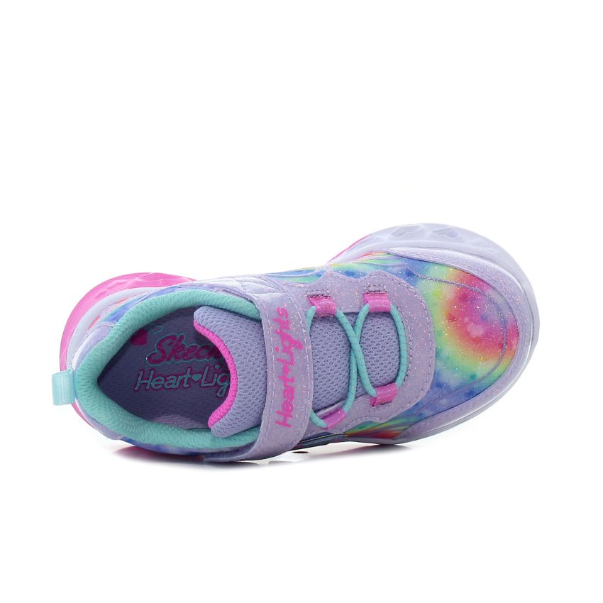 Skechers Flutter Heart Lights - Groovy Swirl villogó lila baba cipő